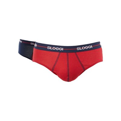 Pack of two navy and red briefs